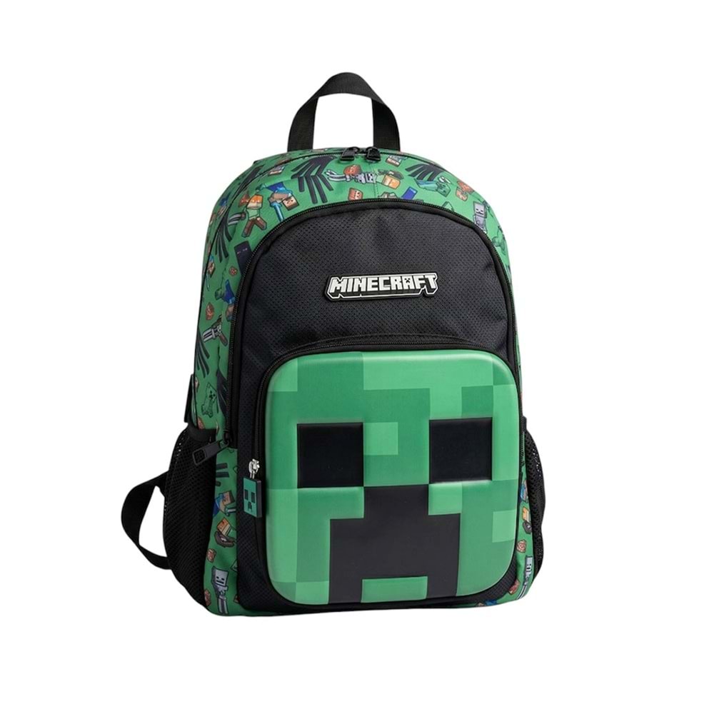 Minecraft 3767 Yeşil Desenli Lisanslı Okul Sırt Çantası
