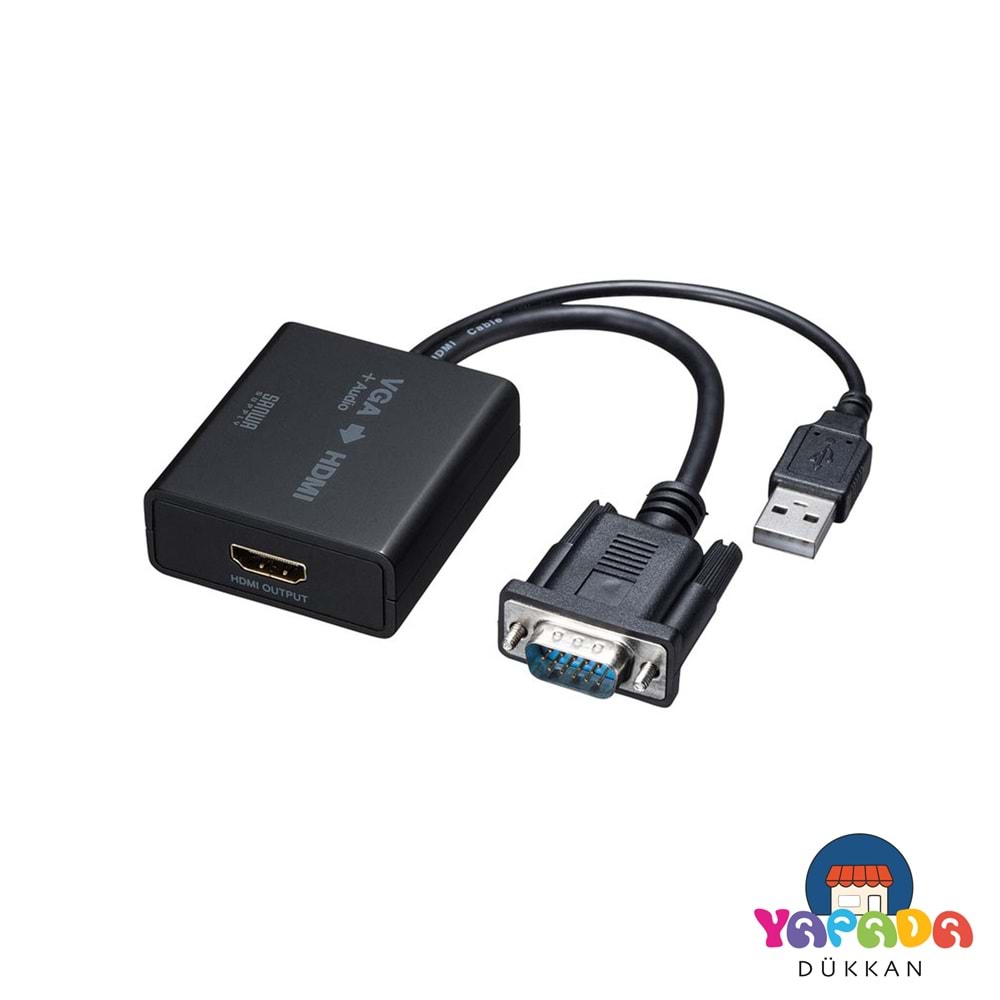 Vcom CU4512 USB-C to HDMI 4K + VGA Full HD + USB 2.0 + USB-C PD 100W Çoklu Dönüştürücü Hub