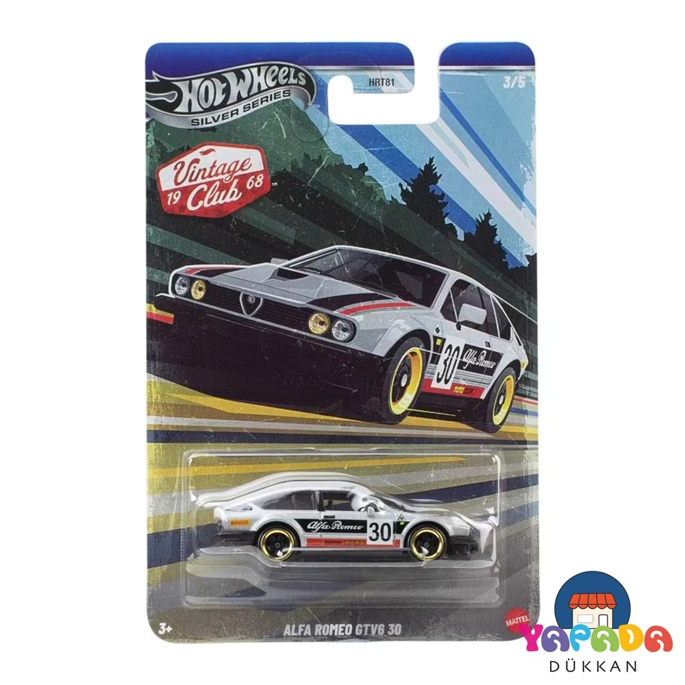 Hot Wheels Silver Series Vintage Club Alfa Romeo GTV6 3.0 JKY30 HRT81 #3/5 1:64 Koleksiyon Model Araba