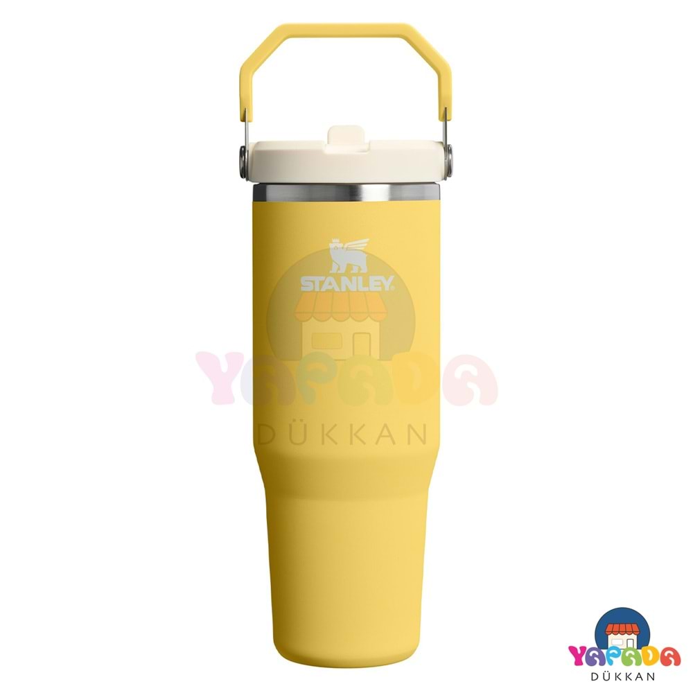 Stanley IceFlow Flip Straw 2.0 10-13424-0219 890 ml 18/8 Çelik Katlanır Tutacaklı Sarı (Daffodil) Pipetli Termos Bardak