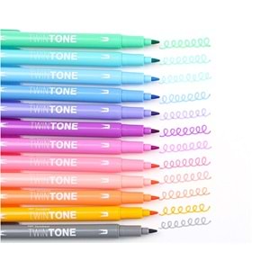 Tombow Twin Tone Marker Pastel Tonlar 12 Li