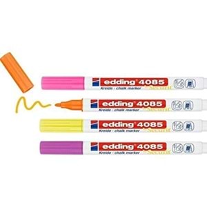Edding 4085 Cam ve Tebeşir Kalemi 4lü Blisterli Set Neon Renkler