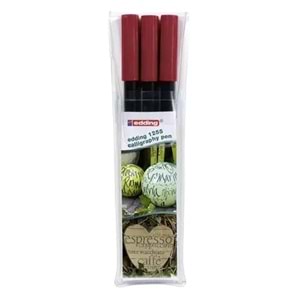 Edding 1255 Kaligrafi Kalemi 3'lü Set Kırmızı (2.0 - 3.5 - 5.0 mm)