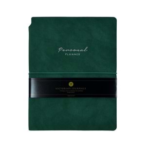 Victoria's Journals Kuka Personal Planner Defter A5 80 gr. 96 yp. Çizgili Yeşil