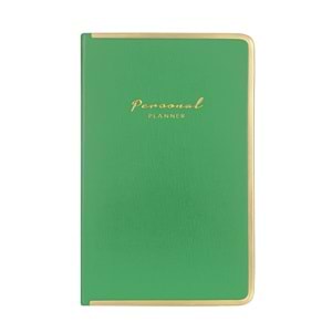 Victorias Journals Monaco Vegan Deri Sert Kapak 100gr 96 Yaprak 13x21Kenar Altın Demir ve Altın Yaldız Çizgili Yeşil