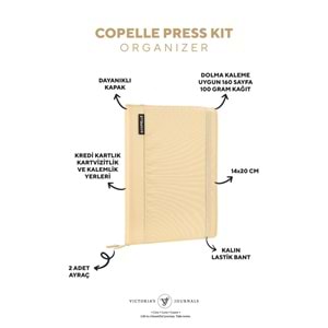 Victoria's Journals Copelle Press Kit Defter 14.8x21 cm 100 gr. 80 Yaprak Çizgili Krem