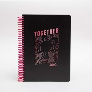 Space License Barbie Together We Shine Spiralli Siyah Butik Defter Noktalı 96 Yaprak