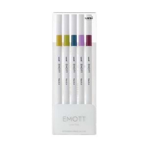Uni Emott 0.4 Fine Akrilik Uçlu Kalem 5Li Retro Renk