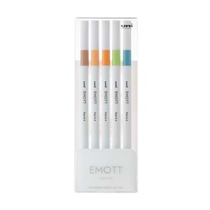 Uni Emott 0.4 Fine Akrilik Uçlu Kalem 5Li Doğa Renk