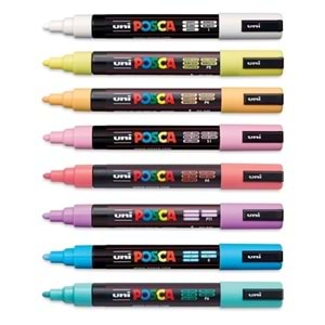 Uni Posca Akrilik Marker Seti 8'li Sotf Renk / 1.8-2.5 mm