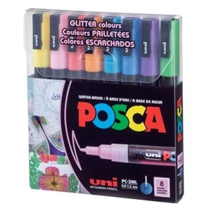 Uni Posca Akrilik Marker Seti 8'li Simli / 0.9-1.3 mm