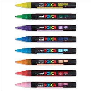 Uni Posca Akrilik Marker Seti 8'li Simli / 0.9-1.3 mm