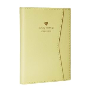 Victoria's Journals Geçmeli ve Cepli Defter A5 Ivory 80 gr 128 yp Çizgili Pastel Sarı