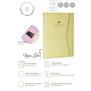 Victoria's Journals Geçmeli ve Cepli Defter A5 Ivory 80 gr 128 yp Çizgili Pastel Sarı