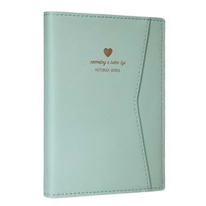 Victoria's Journals Geçmeli ve Cepli Defter A5 Ivory 80 gr 128 yp Çizgili Pastel Yeşil