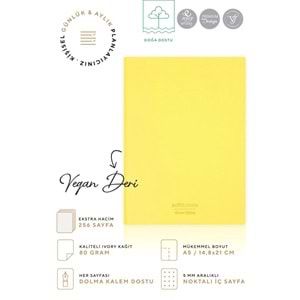 Victorias Journals Softtones Esnek kapak Defter A5 80 gr. Krem 128 yp. Noktalı Sarı