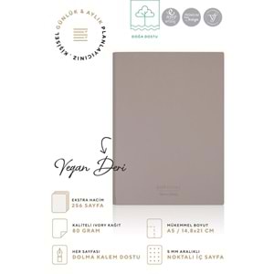 Victorias Journals Softtones Esnek kapak Defter A5 80 gr. Krem 128 yp. Noktalı Kahverengi