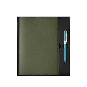 Victoria's Journals Kutulu Yönetici Defteri 19X25 Cm 100 Gr. Ivory 96 Yp. + Monaco Kalemli Haki