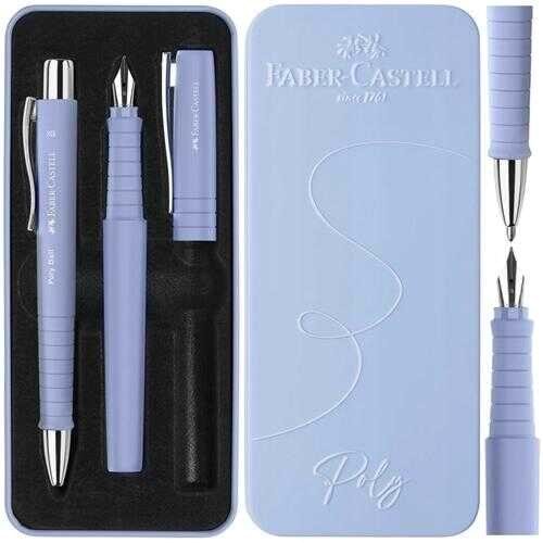Faber Castell Grip 2011 Hediye Seti Pale İris Metal Kutu Dolma Kalem Ve Tükenmez Kalem Yedek Kartuş