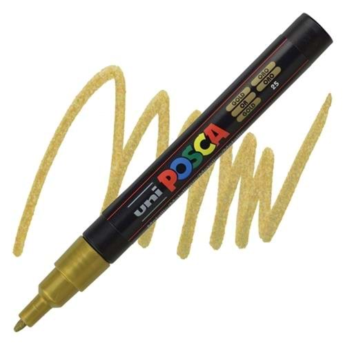Uni Posca Akrilik Marker PC-3M Boyama Markörü 0.9-1.3 mm METALİK ALTIN
