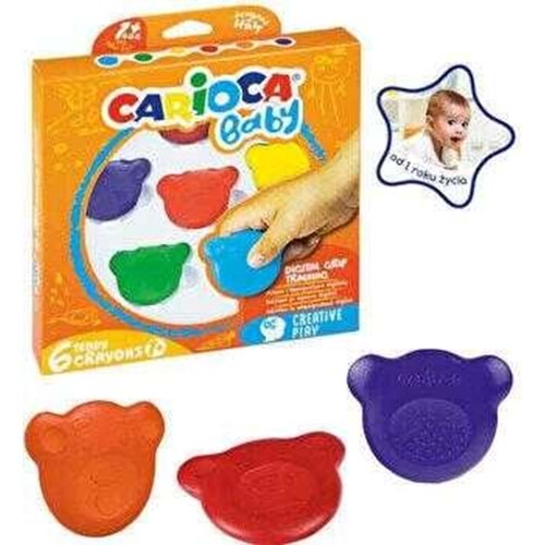 Carioca Teddy Bebek Crayons 6 Renk