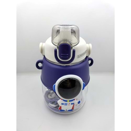 Vagonlife 1250 ml Pipetli Tritan Astronot Mavi Su Matarası VGN6277