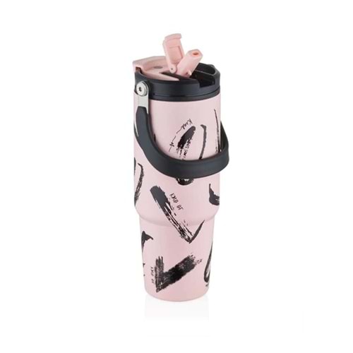 VagonLife 900 Ml Paslanmaz Çelik Termos Kuluplu Soft Pembe VGN-8137