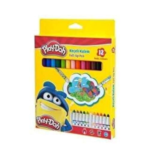 Play-Doh 12 Renk Keçeli Kalem Karton Kutu 5Mm Ke007