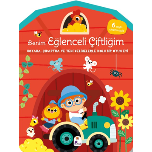 Benim Eğlenceli Çiftliğim - Boyama, Çıkartma ve Yeni Kelimelerle Dolu Bir Oyun Evi (6 Sayfa Çıkartmasıyla) - Kolektif - İndigo Çocuk