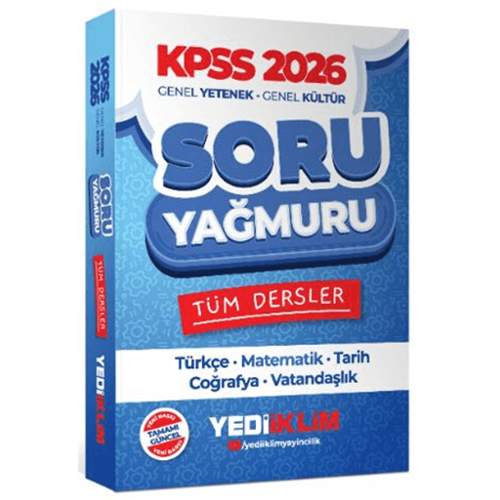 2026 KPSS Genel Yetenek Genel Kültür Tüm Dersler Soru Yağmuru - Kolektif - Yediiklim Yayınları
