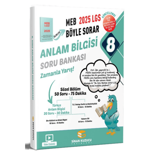 8. Sınıf LGS Anlam Bilgisi Soru Bankası Sinan Kuzucu