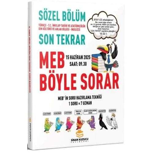 Sinan Kuzucu Yayınları 2025 LGS Son Tekrar Sözel Soru Bankası