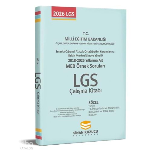 MEB Örnek Soruları LGS Çalışma Kitabı Sözel - Sinan Kuzucu - Sinan Kuzucu Yayınları
