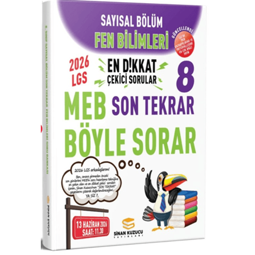 2026 LGS Sayısal Bölüm Son Tekrar Fen Bilimleri Soru Bankası - Sinan Kuzucu - Sinan Kuzucu Yayınları