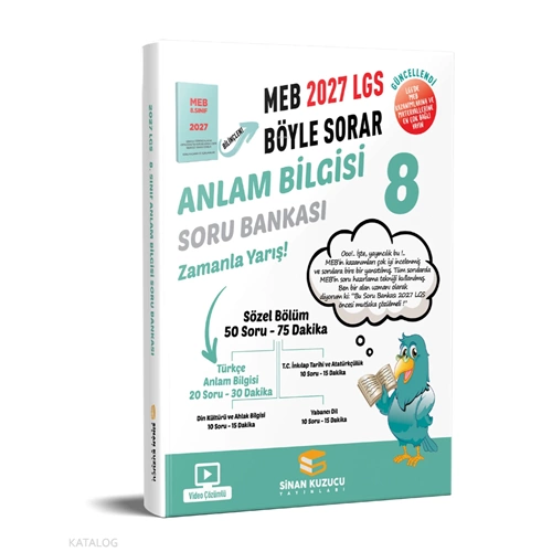 2027 8. Sınıf LGS Anlam Bilgisi Soru Bankası - Kolektif - Sinan Kuzucu Yayınları