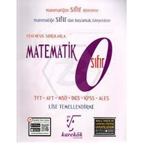Yks Sıfır Matematik Soru Bankası - Karekök Eğitim Yayın