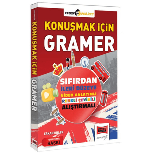 Konuşmak İçin Gramer Sıfırdan İleri Düzeye Video Anlatımlı Renkli Çevirili - Erkan Önler - Yargı Yayınevi