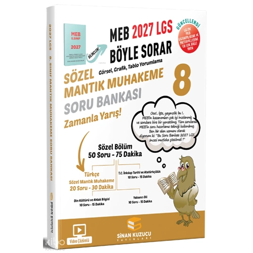 8. Sınıf 2027 Lgs Meb Böyle Sorar Sözel Mantık Muhakeme Soru Bankası Video Çözümlü - Kolektif - Sinan Kuzucu Yayınları