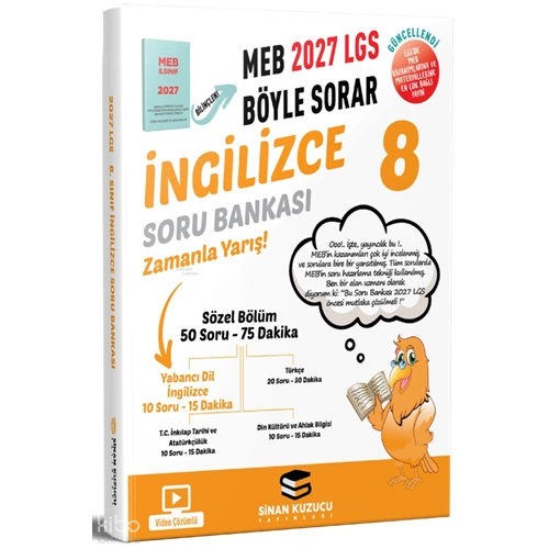 2027 8. Sınıf LGS İngilizce Soru Bankası - Kolektif - Sinan Kuzucu Yayınları