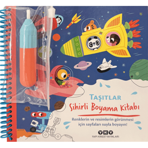 Sihirli Boyama Kitabı - Taşıtlar CİLTLİ - Grund - Yapı Kredi Yayınları