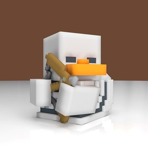 Tubbz Minecraft Boxed Skeleton Cosplay Ördek Figür