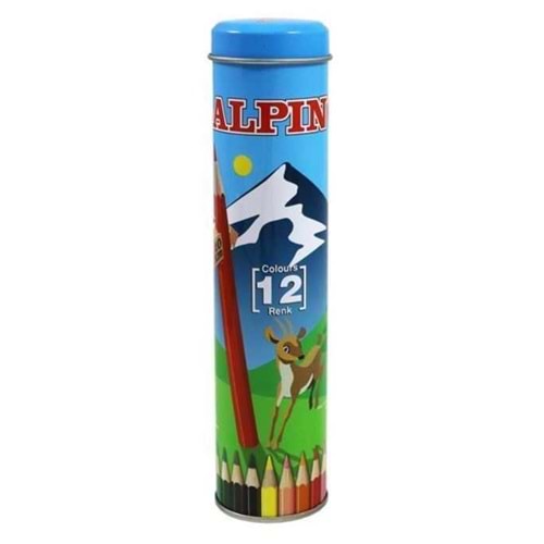 Alpino Tüp 12 Renk Uzun Kuru Boya Kalemi Al-790