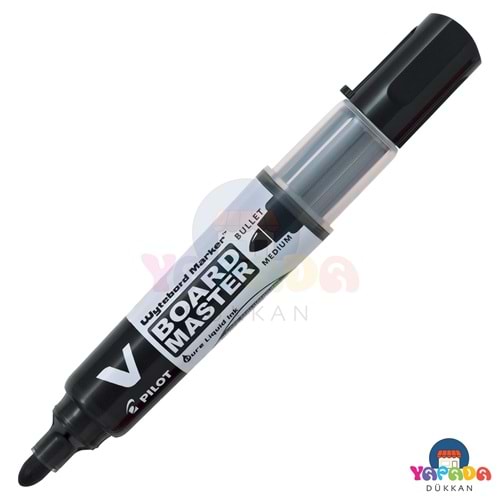 Pilot V-Board Master WBMA-VBM-M Siyah Yuvarlak Uçlu 2,3 mm Çizgi Genişlikli Kartuşla Doldurulabilir Beyaz Tahta Kalemi