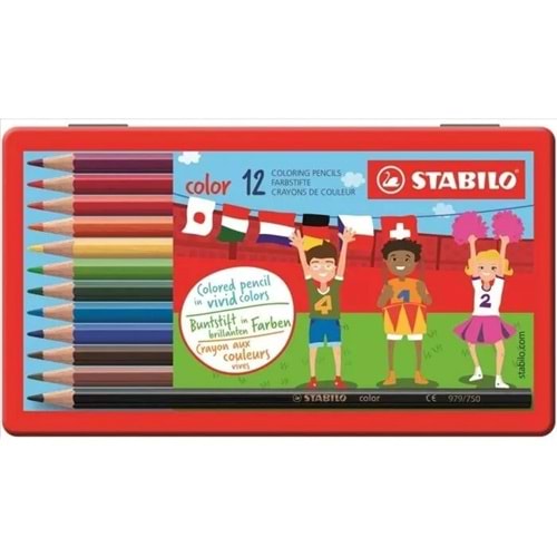 Stabilo 1812-77 12 Renk Metal Kutu Kuru Boya