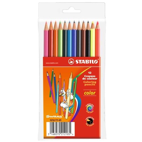 Stabilo Color Standart Kuru Boya 12 Renk Askılı Paket 1212/77-01