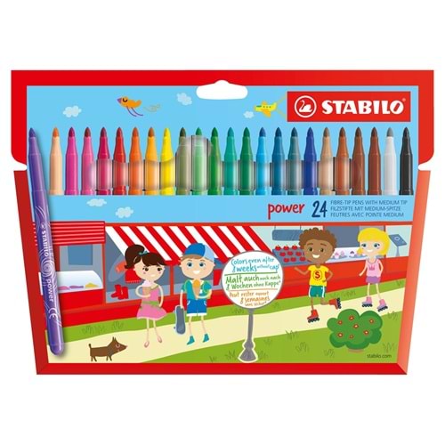 Stabilo Power Keçeli Kalem 24 Renk Karton Paket