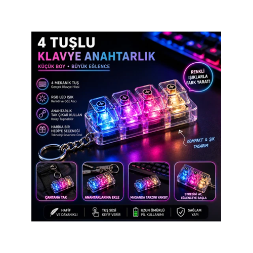Klavye Tasarımlı Anahtarlık
