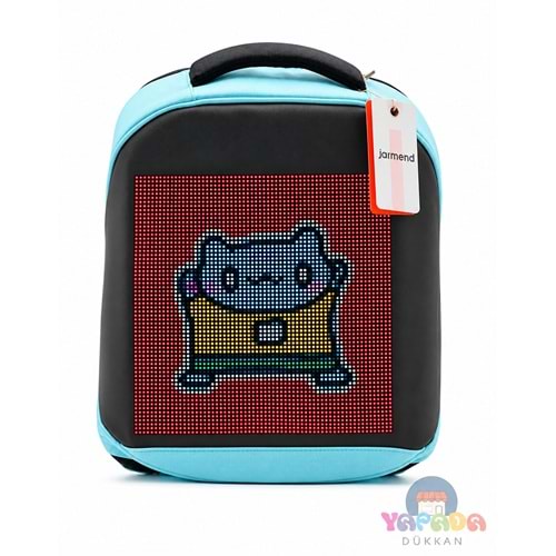 Jarmend T3-03 Haylaz Mavi 31,2 x 42 x 16 cm Oxford Kumaş-Naylon Bluetooth Kontrollü 64 x 64 Piksel LED Ekranlı Akıllı Sırt Çantası