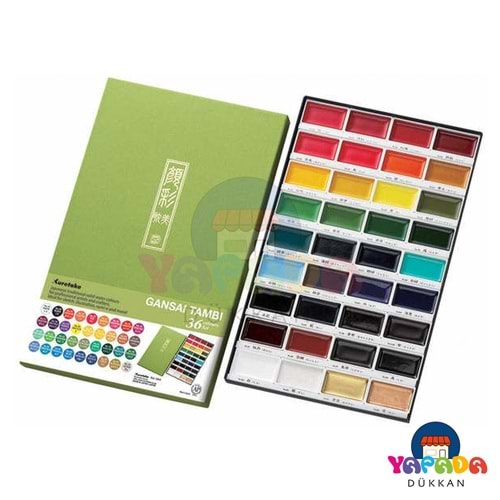 Kuretake ZIG Gansai Tambi MC20/36V 36 Renk Japon Suluboya Seti