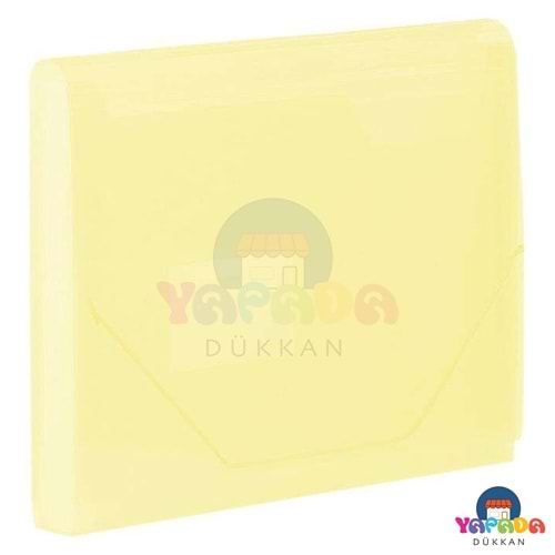 Kraf F4302 A4 13 Cepli Lastikli PP Körüklü Dosya - Sarı